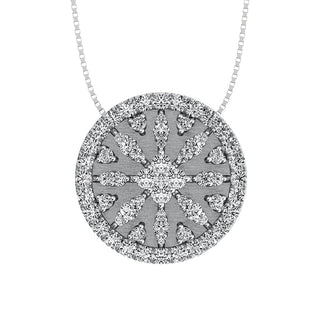 14K White Gold 1 Ct.Tw. Diamond Disc Fashion Pendant