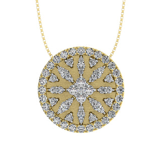 14K Yellow Gold 1 Ct.Tw. Diamond Disc Fashion Pendant