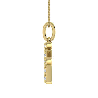 Diamond 1/8 Ct.Tw. Letter F Pendant in 10K Yellow Gold