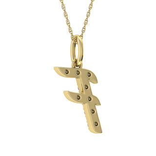 Diamond 1/8 Ct.Tw. Letter F Pendant in 10K Yellow Gold