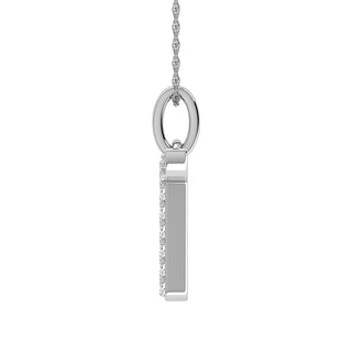 Diamond 1/8 Ct.Tw. Letter T Pendant in 10K White Gold