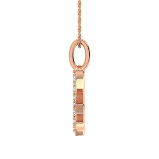 Diamond 1/8 Ct.Tw. Letter X Pendant in 10K Rose Gold