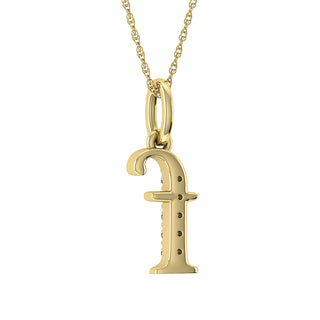 Diamond 1/20 Ct.Tw. Letter F Pendant in 10K Yellow Gold