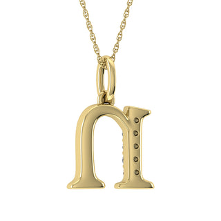 Diamond 1/20 Ct.Tw. Letter N Pendant in 10K Yellow Gold