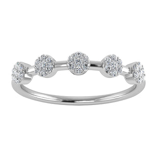 Diamond 1/6 Ct.Tw. Cluster Fashion Ring in 10K White Gold