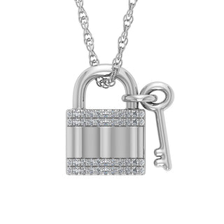 Diamond 1/20 Ct.Tw. Lock Pendant in Sterling Silver