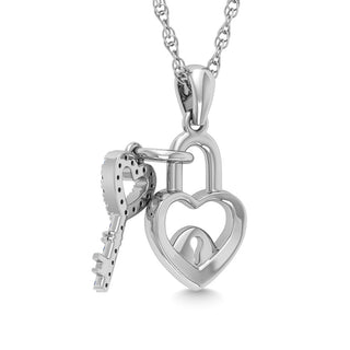 Diamond 1/20 Ct.Tw. Lock Pendant in Sterling Silver