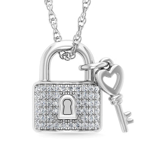 Diamond 1/20 Ct.Tw. Lock Pendant in Sterling Silver