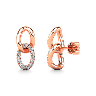 14K Rose Gold Diamond 1/8 Ct.Tw. Fashion Earrings