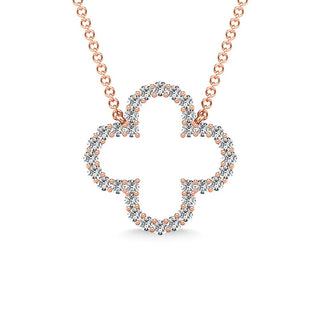 Diamond 1/3 Ct.Tw. Clover Pendant in 10K Rose Gold
