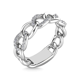 14K White Gold Diamond 1/5 Ct.Tw. Fashion Ring