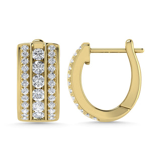 Diamond 1 Ct.Tw. Hoop Earrings in 14K Yellow Gold