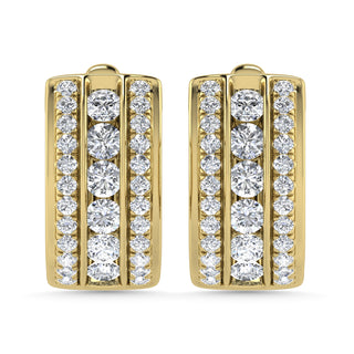 Diamond 1 1/2 Ct.Tw. Hoop Earrings in 14K Yellow Gold