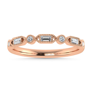Diamond 1/6 Ct.Tw. Stack Band in 10K Rose Gold