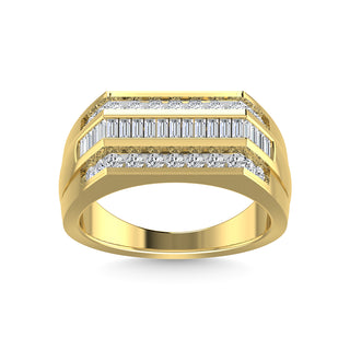 14K Yellow Gold Diamond 1 Ct.Tw. Mens Band