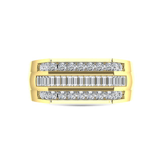 14K Yellow Gold Diamond 1 Ct.Tw. Mens Band