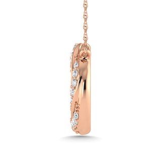 10K Rose Gold Diamond 1/6 Ct.Tw. Circle Fashion Necklace