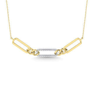 10K Two Tone Diamond 1/10 Ct.Tw. Fashion Necklace