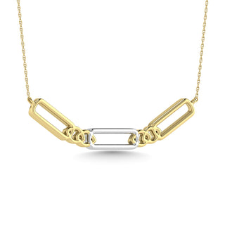 10K Two Tone Diamond 1/10 Ct.Tw. Fashion Necklace