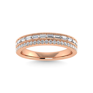 14K Rose Gold Diamond 1/3 Ct.Tw. Fashion Bands