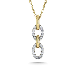 10K Two Tone Diamond 1/10 Ct.Tw. Fashion Pendant