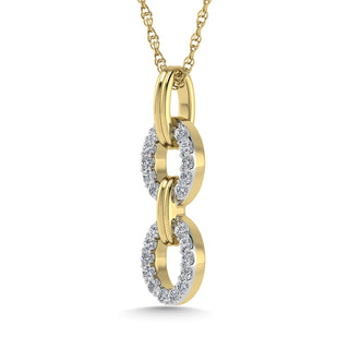 10K Two Tone Diamond 1/10 Ct.Tw. Fashion Pendant