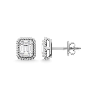 14K White Gold Diamond 1/5 Ct.Tw. Fashion Earrings
