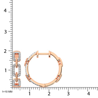 10K Rose Gold Diamond 3/8 Ct.Tw. Hoop Earrings