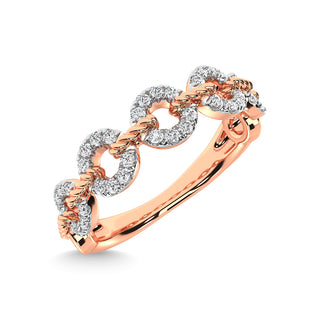 14K Rose Gold Diamond 1/5 Ct.Tw. Stackable Ring