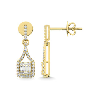 14K Yellow Gold Diamond 1/2 Ct.Tw. Fashion Earrings