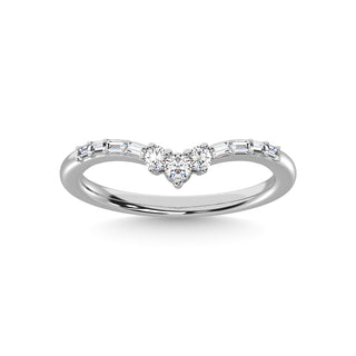 14K White Gold Diamond 1/6 Ct.Tw. Chevron Band
