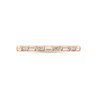 14K Rose Gold Diamond 1/5 Ct.Tw. Stackable Band