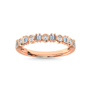 14K Rose Gold Diamond 1/4 Ct.Tw. Stackable Band