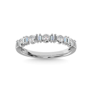 14K White Gold Diamond 1/4 Ct.Tw. Stackable Band