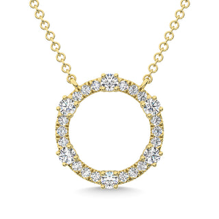 14K Yellow Gold Diamond 1/2 Ct.Tw. Fashion Necklace