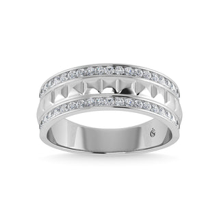 14K White Gold Diamond 1/2 Ct.Tw. Mens Machine Band