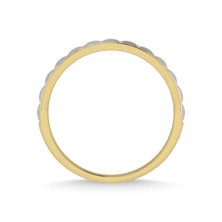 14K Yellow Gold Diamond 1/2 Ct.Tw. With White Rhodium Mens Machine Band