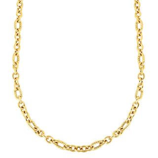 14K Gold Italian Cable Oval Link Necklace