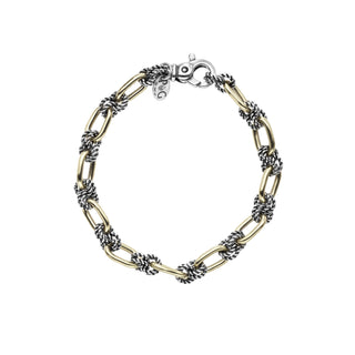 Silver & 18K Italian Cable Bracelet
