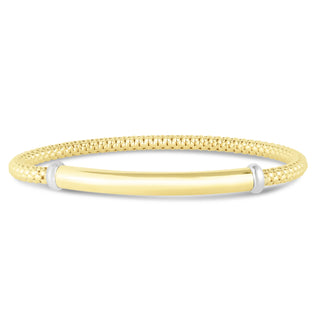 14K Gold Popcorn Stretch Bar Bracelet