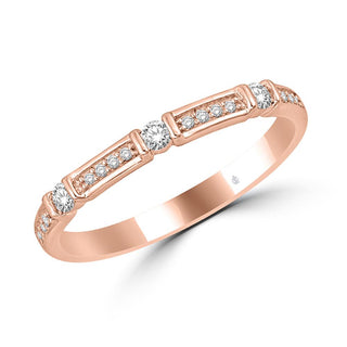 14K Rose Gold 1/6 Ct.Tw. Diamond Stackable Band
