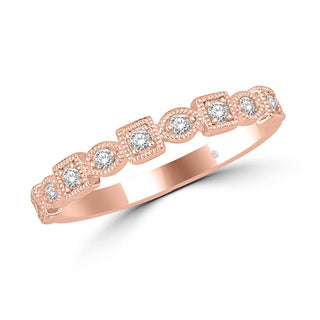 14K Rose Gold 1/6 Ct.Tw. Diamond Stackable Band
