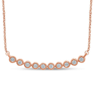 14K Rose Gold 1/6 Ct.Tw. Diamond Stackable Necklace
