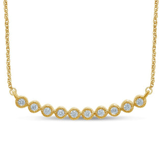 14K Yellow Gold 1/6 Ct.Tw. Diamond Stackable Necklace