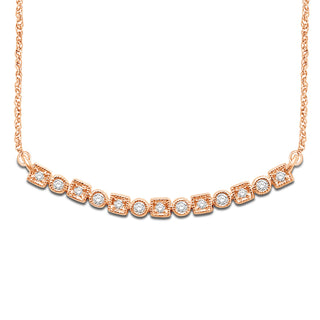 14K Rose Gold 1/8 Ct.Tw. Diamond Stackable Necklace