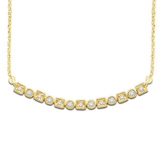 14K Yellow Gold 1/8 Ct.Tw. Diamond Stackable Necklace