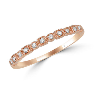 14K Rose Gold 1/10 Ct.Tw. Diamond Stackable Band